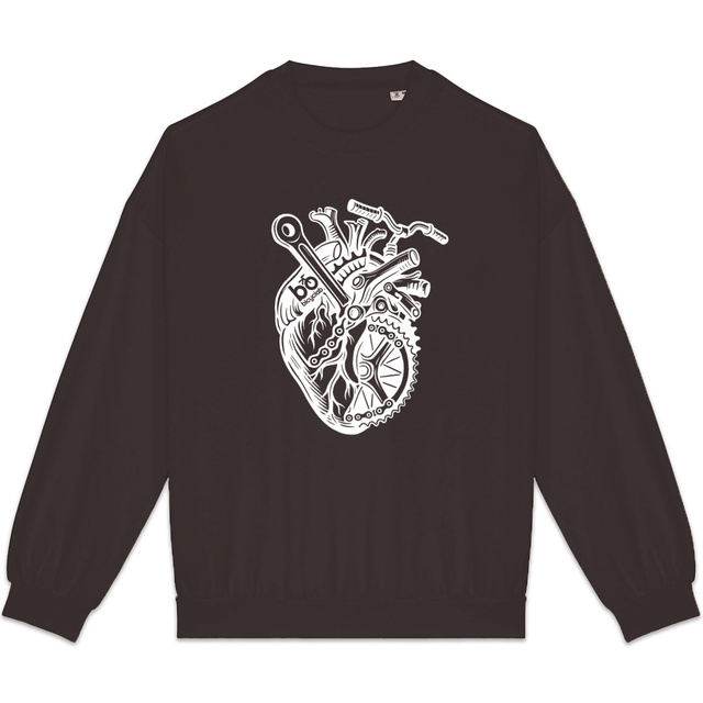 Image back Sweat "Battements mécaniques" adulte  unisexe - visuel blanc