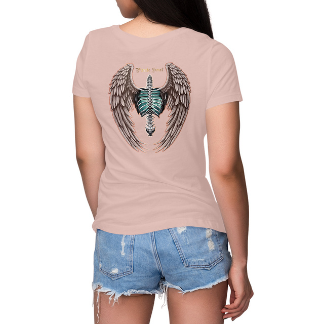 Image front WOMAN WINGS PINK GOLD