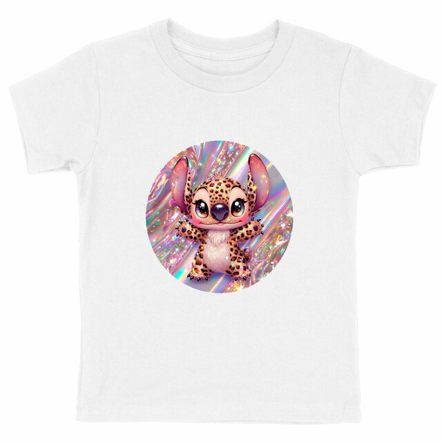 T-shirt Enfant Epais - Personnalisé avec Stitch Léopard - Image