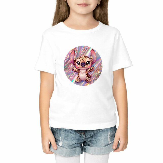 T-shirt Enfant Epais - Personnalisé avec Stitch Léopard