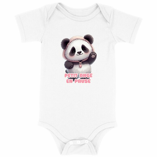 Body bébé personnalisé - Petit ange en pause panda kawaii - Image
