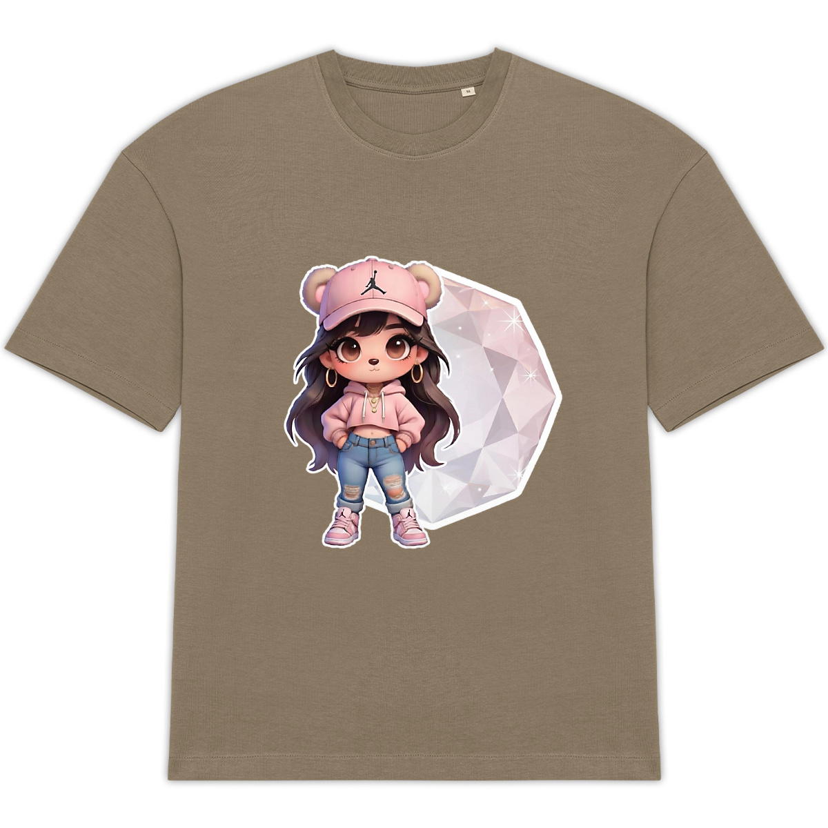 T-shirt femme Oversized Kawaii Jordan : Style et Confort - Image