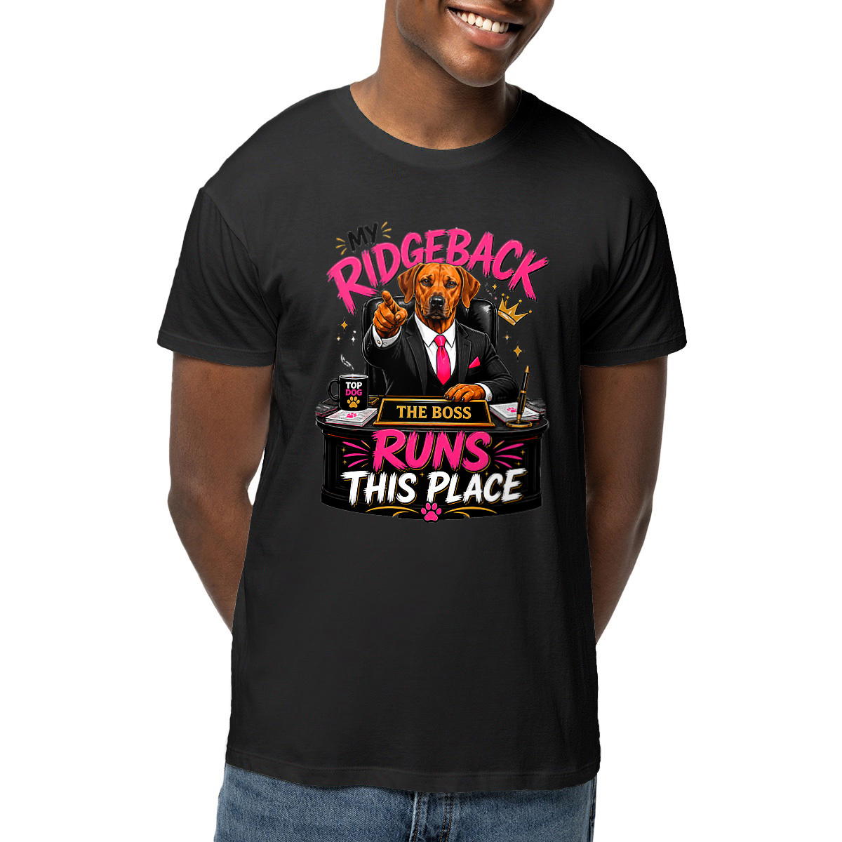 T-shirt unisexe - My Ridgeback the boss