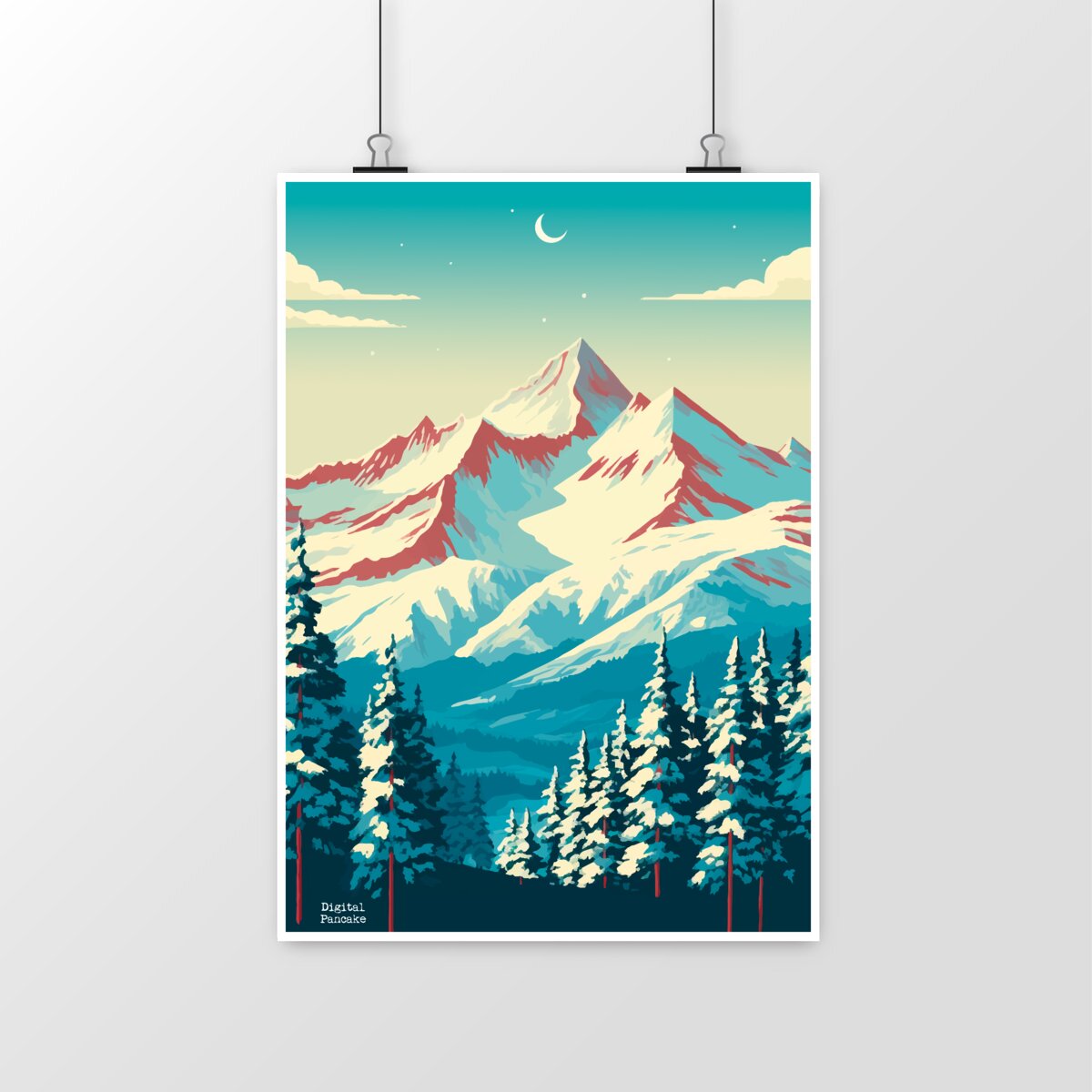 Image front AFFICHE FIN DE JOURNÉE SUR LES SOMMETS