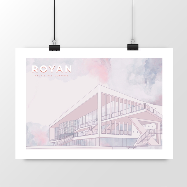 Image front Palais des congrès de Royan - Crépuscule d'été