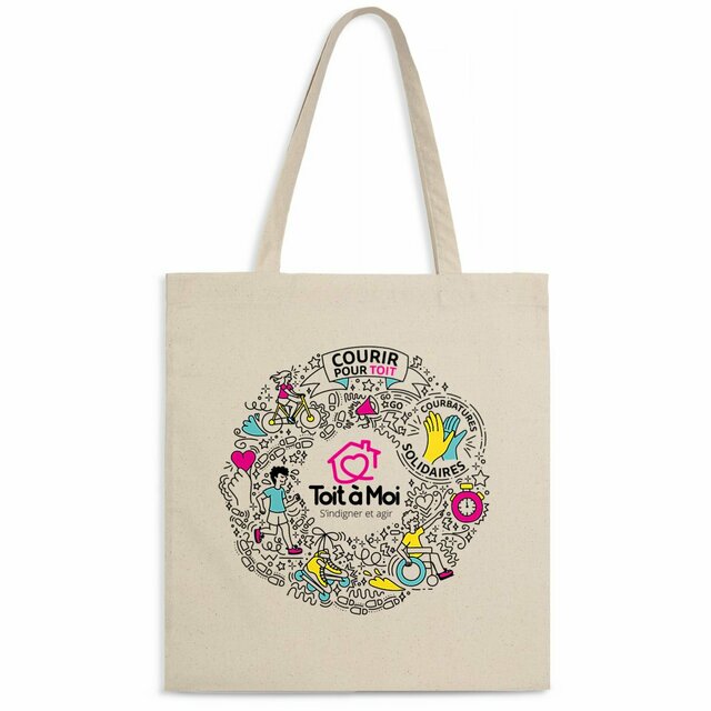 Image front Totebag coton bio - Courir pour Toit