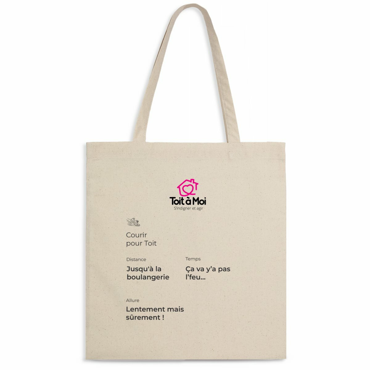 Image front Totebag coton bio Courir pour Toit - Petit coureur