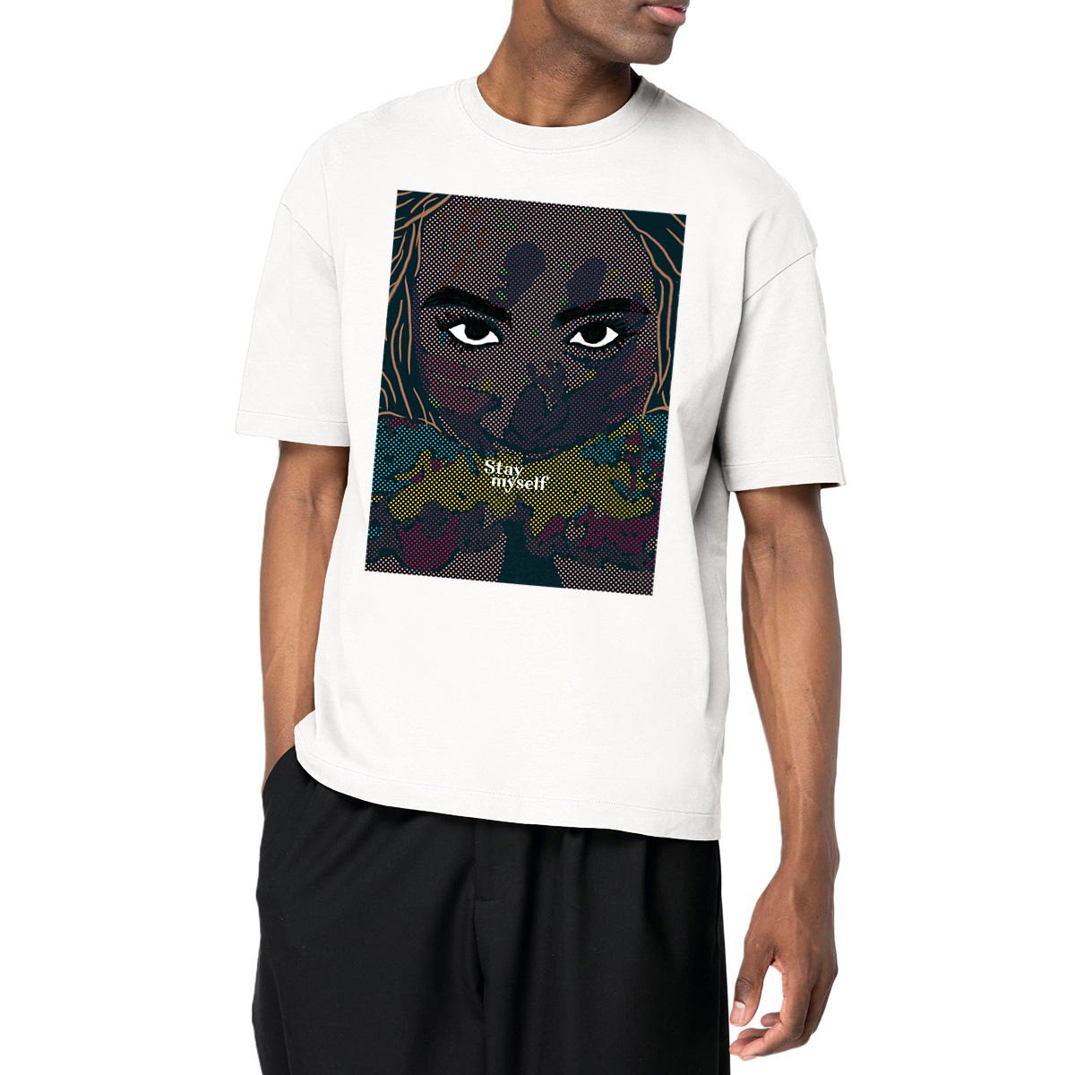 Image front T-shirt Oversize - Festival Color
