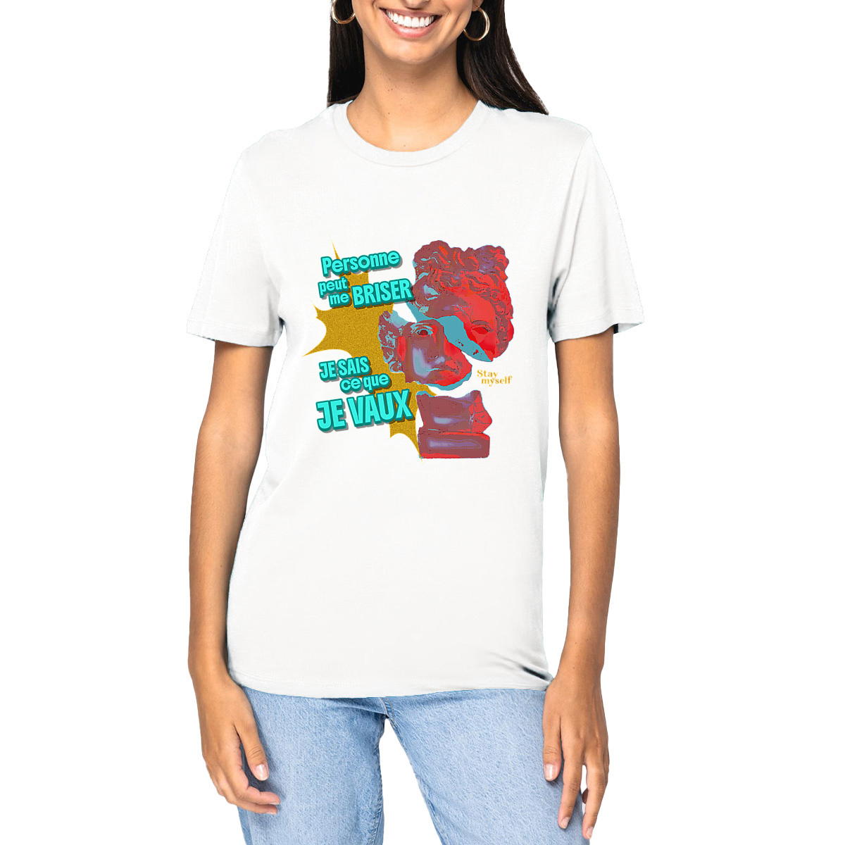 Image front T-shirt épais - STATUER no excuses - Moi même