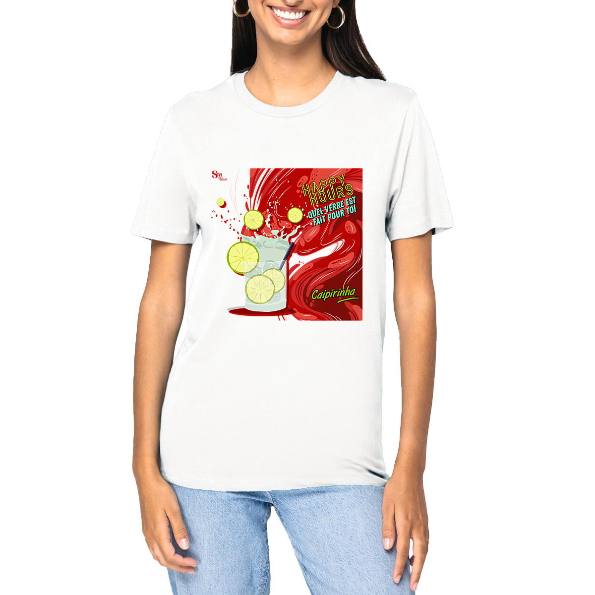 Image front T-shirt épais - Happy Hours - Caipirinha