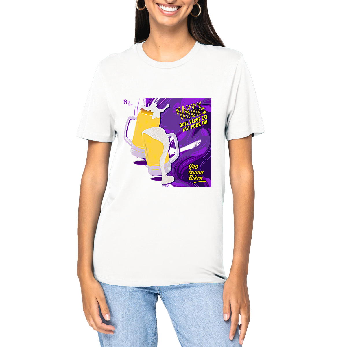 Image front T-shirt épais - Happy Hours - Bière