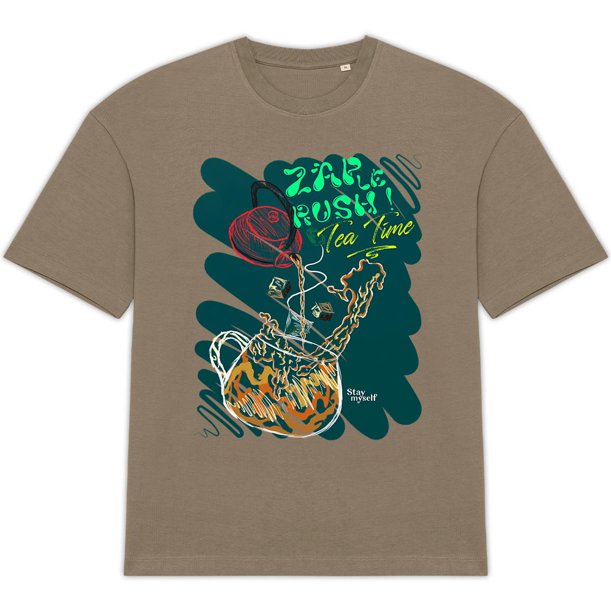 Image back T-shirt Oversize - ZAP le Rush - Tea Time