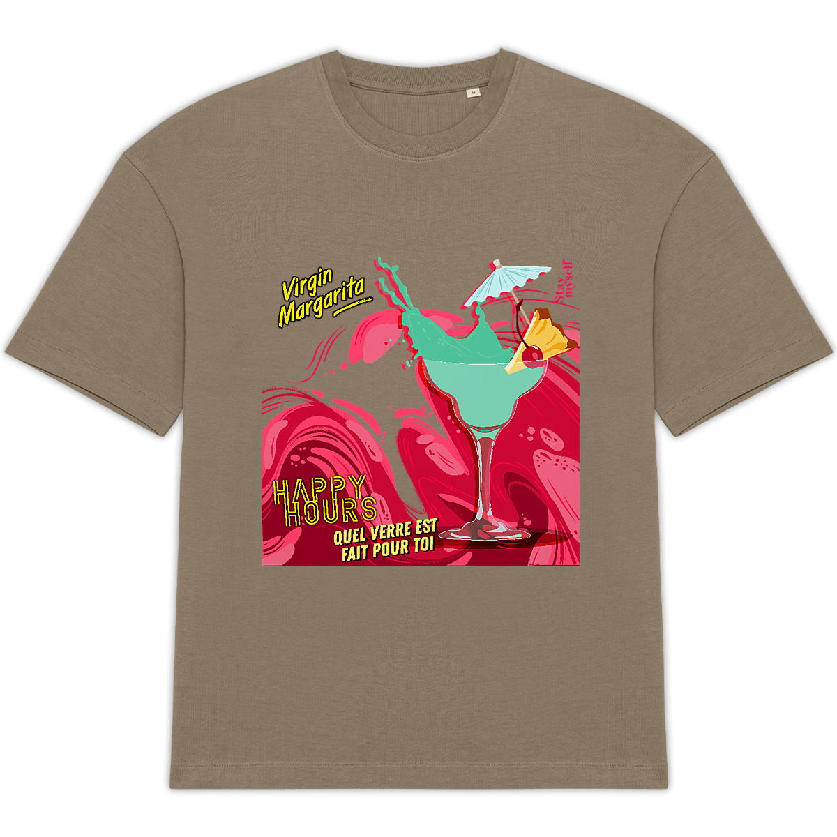 Image back T-shirt Oversize - Happy Hours Mocktails - Virgin Margarita