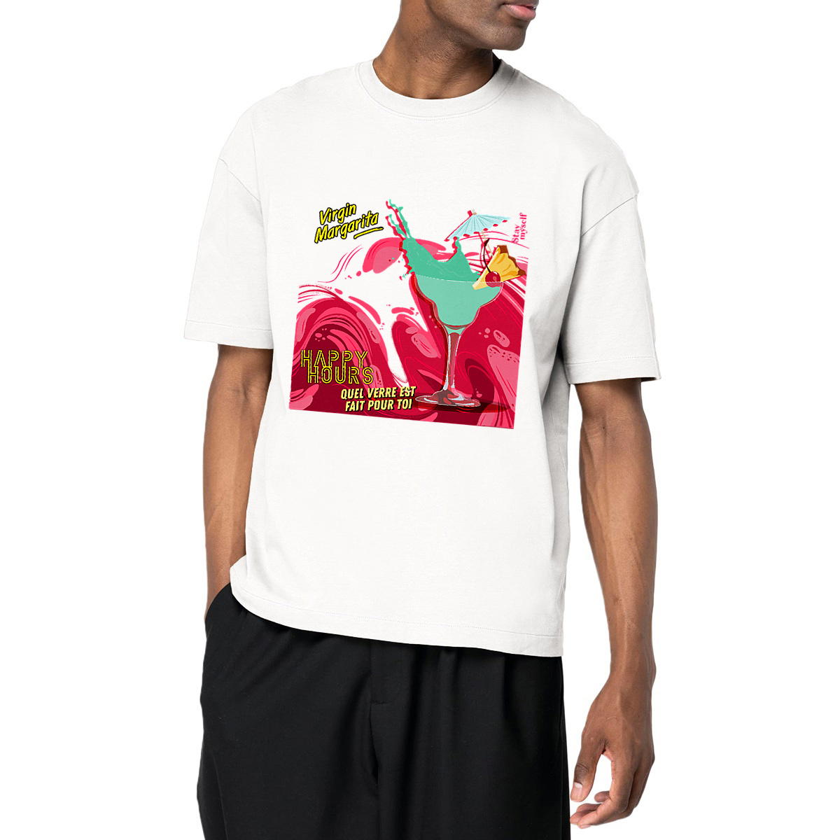 Image front T-shirt Oversize - Happy Hours Mocktails - Virgin Margarita