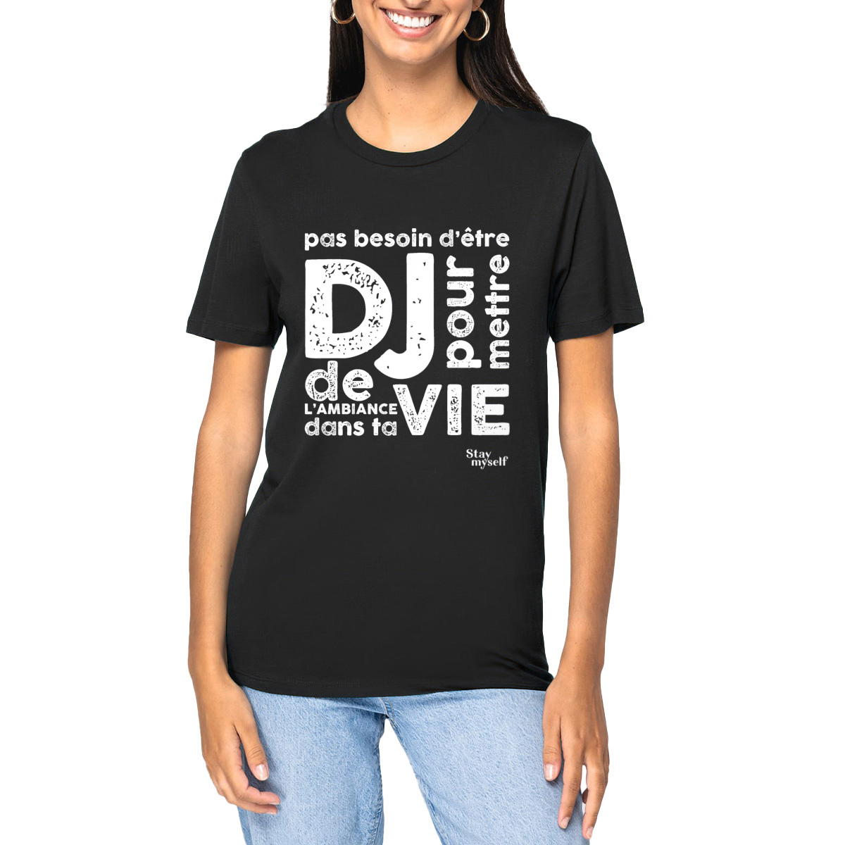 Image front T-shirt épais - DJ White