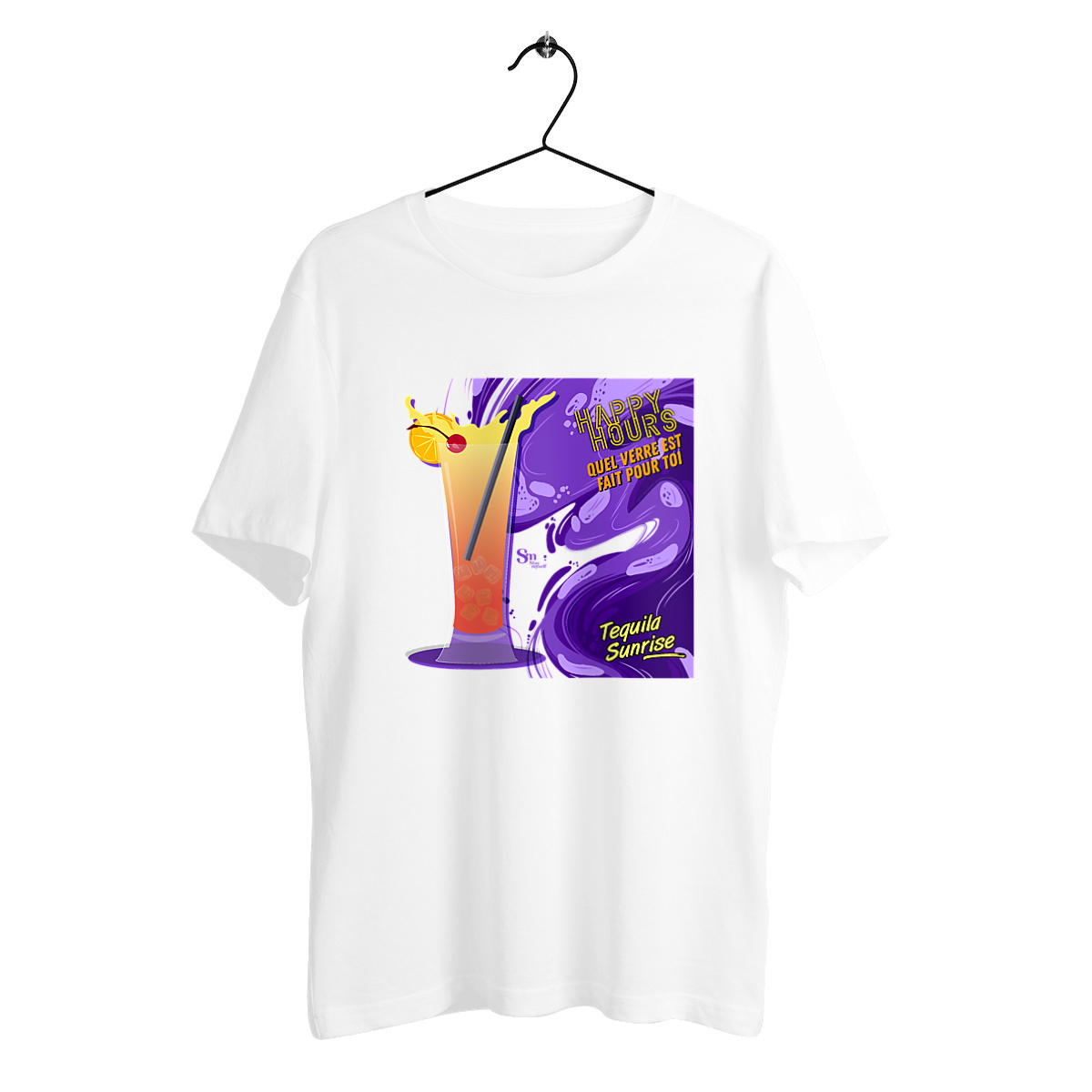 Image back T-shirt épais - Happy Hours - Tequila Sunrise