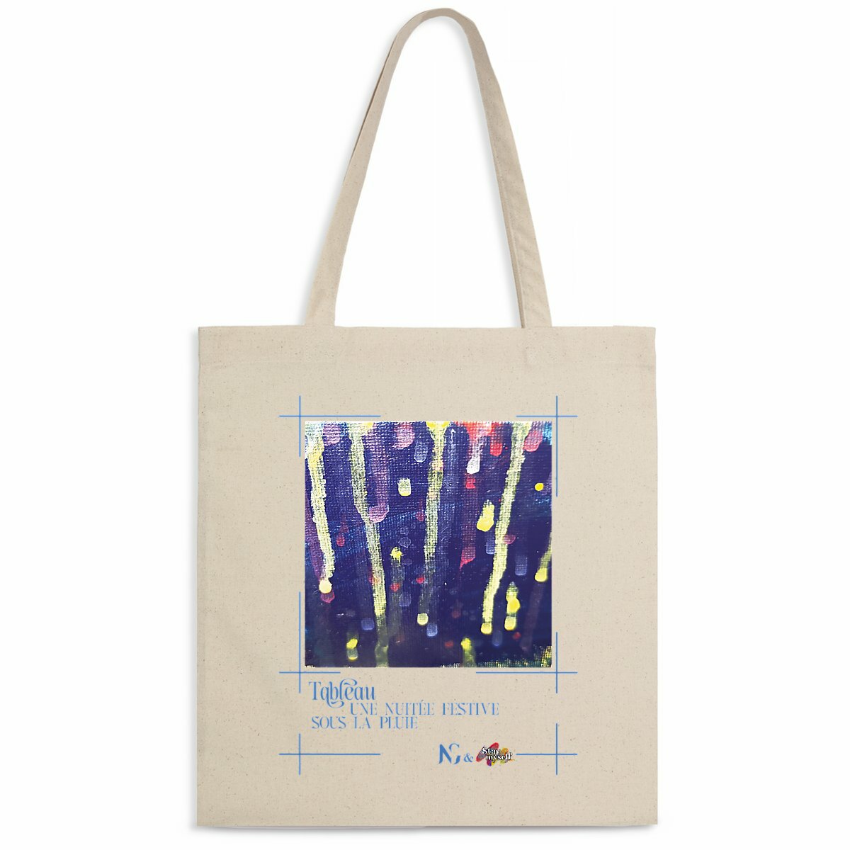 Image back Tote-bag léger - Tableau - Pluie Festive
