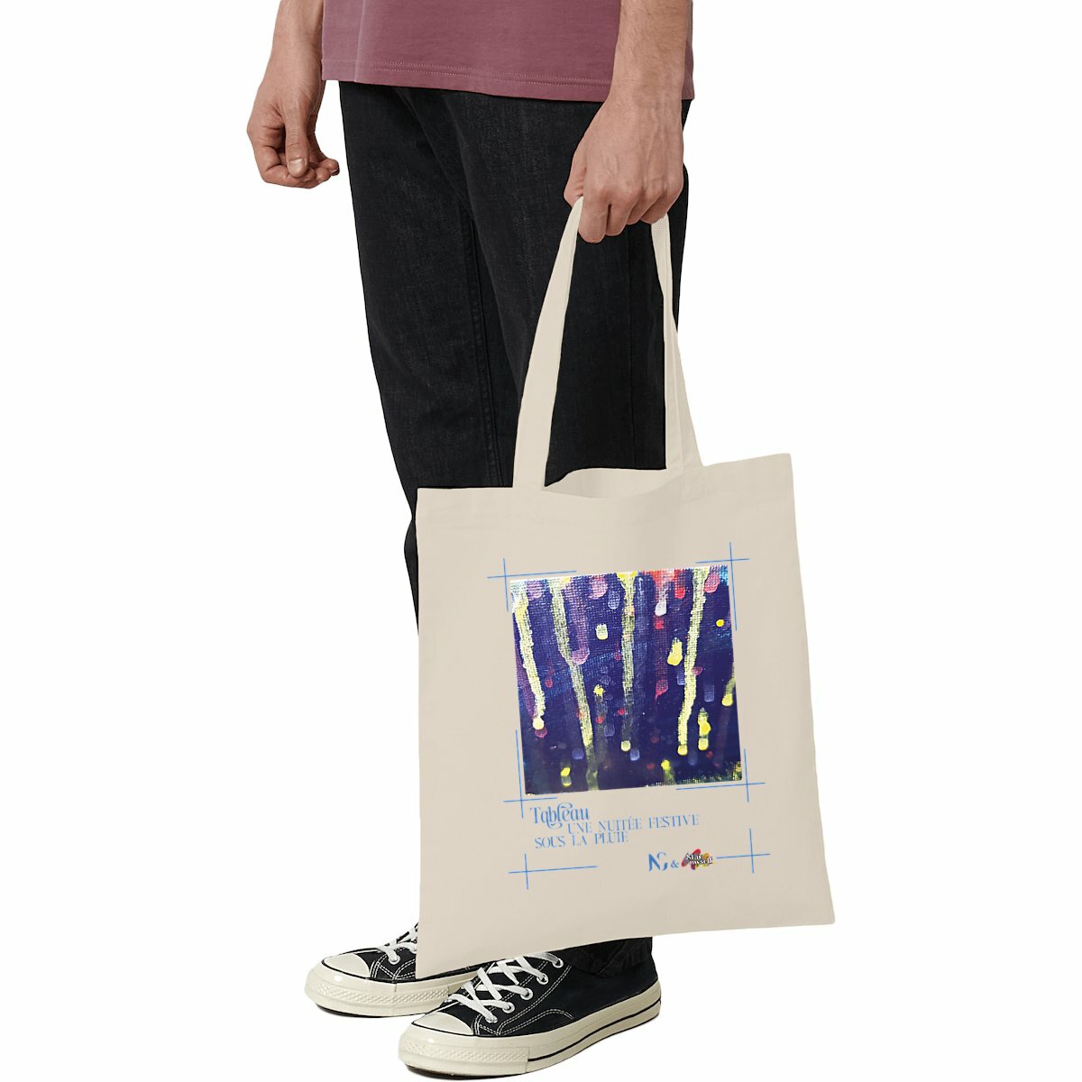 Image front Tote-bag léger - Tableau - Pluie Festive