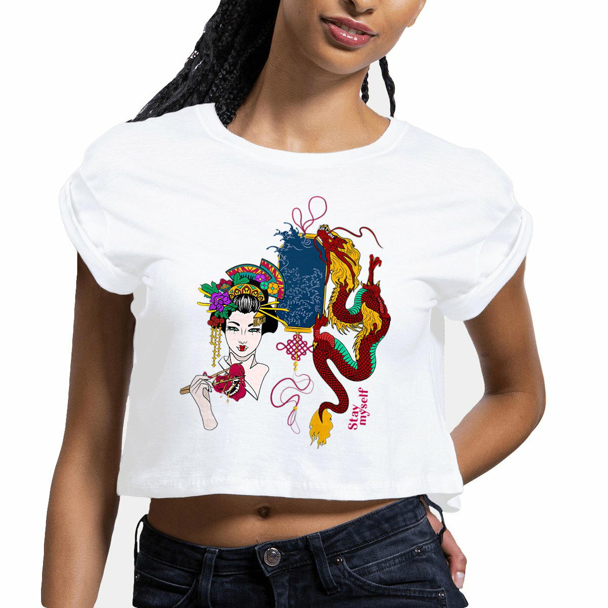 Image front Crop Top - Traditionnel Japonais