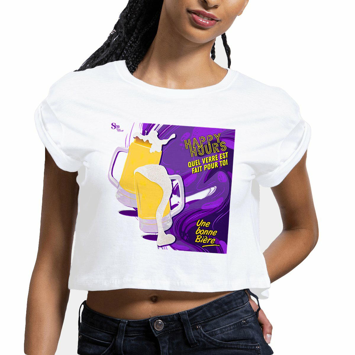 Image front Crop Top - Happy Hours - Bière