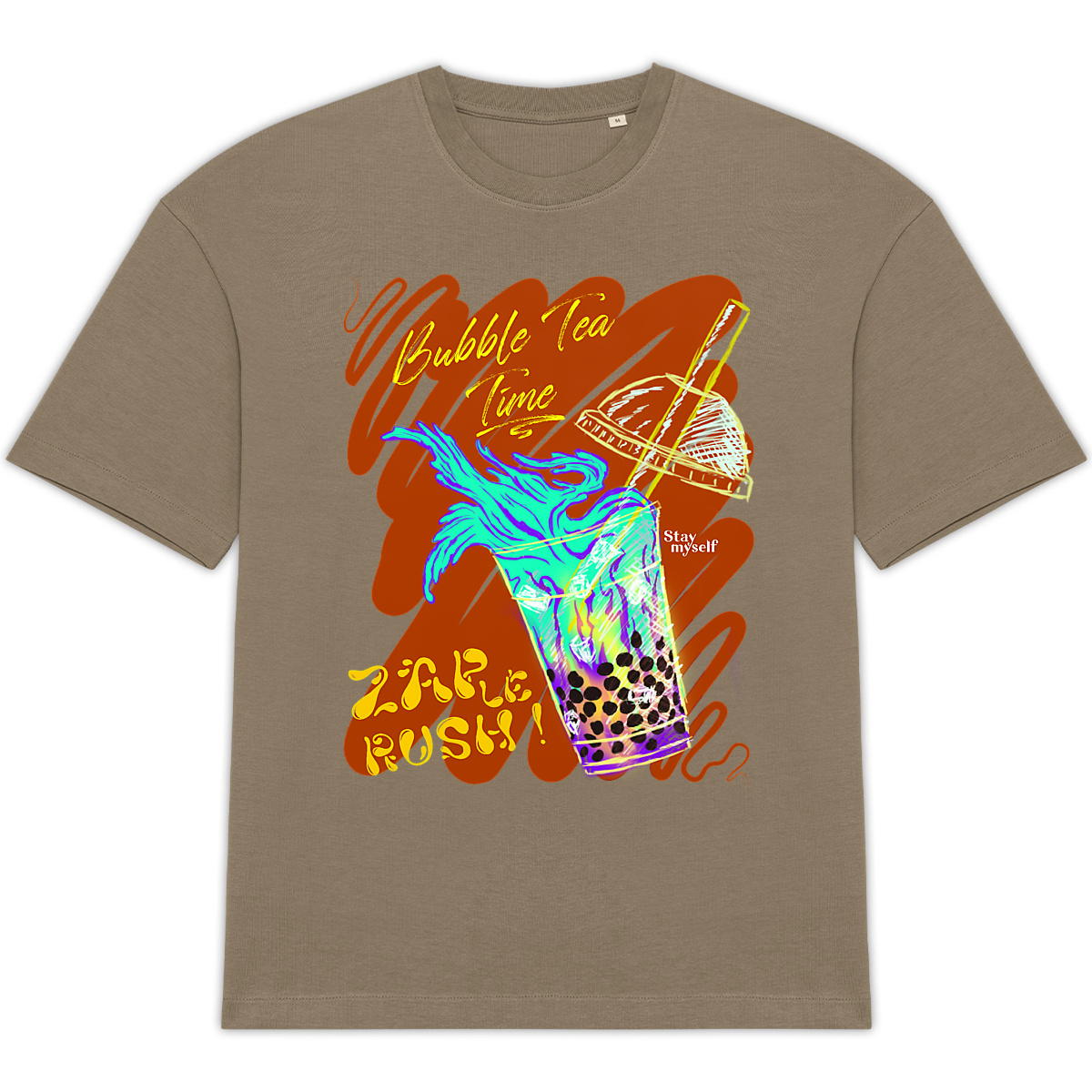 Image back T-shirt Oversize - ZAP le Rush - Bubble Tea Time