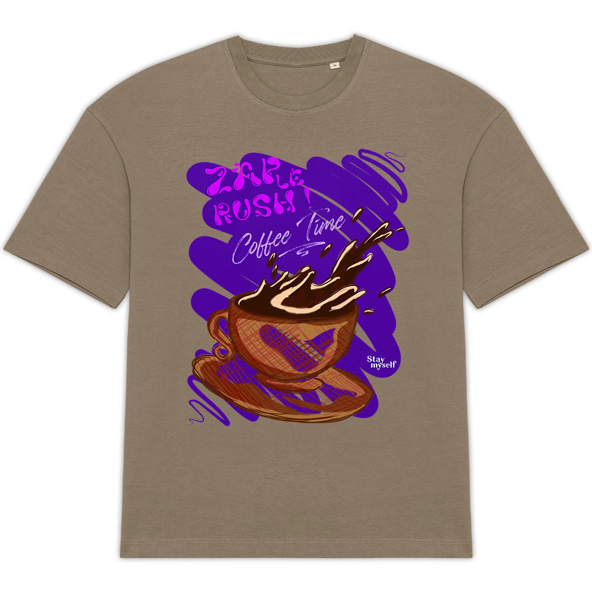 Image back T-shirt Oversize - ZAP le Rush - Coffee Time