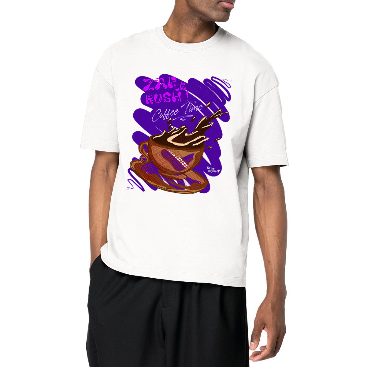 Image front T-shirt Oversize - ZAP le Rush - Coffee Time