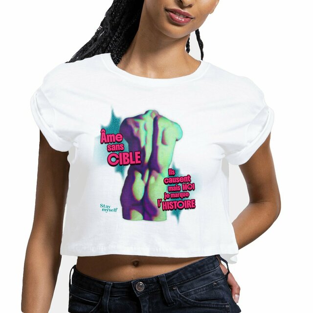 Image front Crop Top - STATUER no excuses - No cible