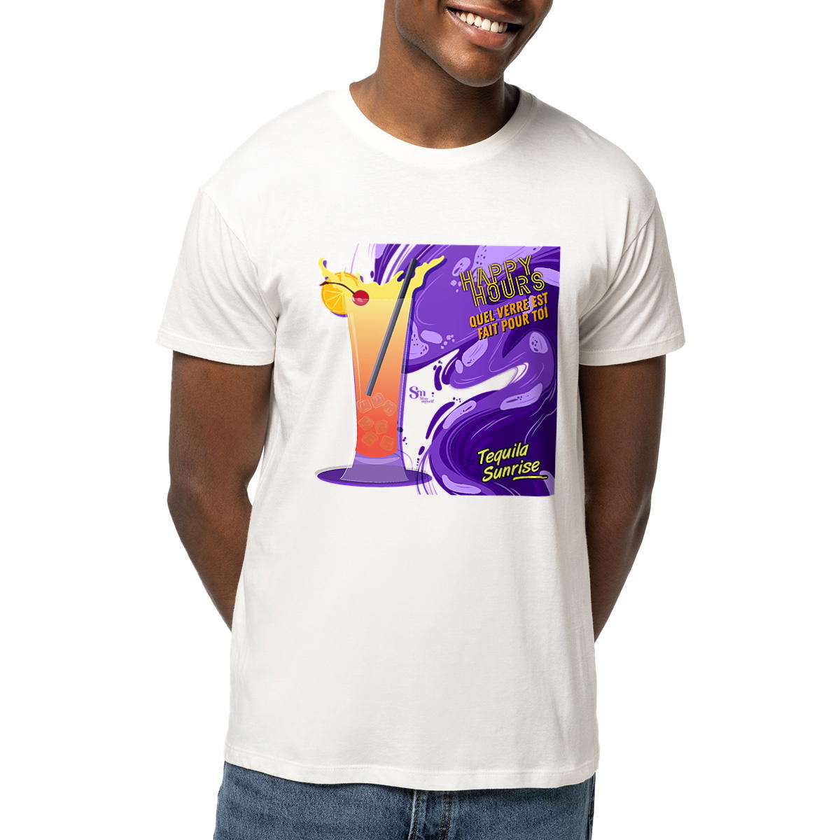 Image front T-shirt - Happy Hours - Tequila Sunrise