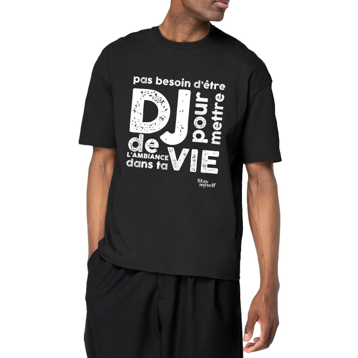Image front T-shirt Oversize - DJ White