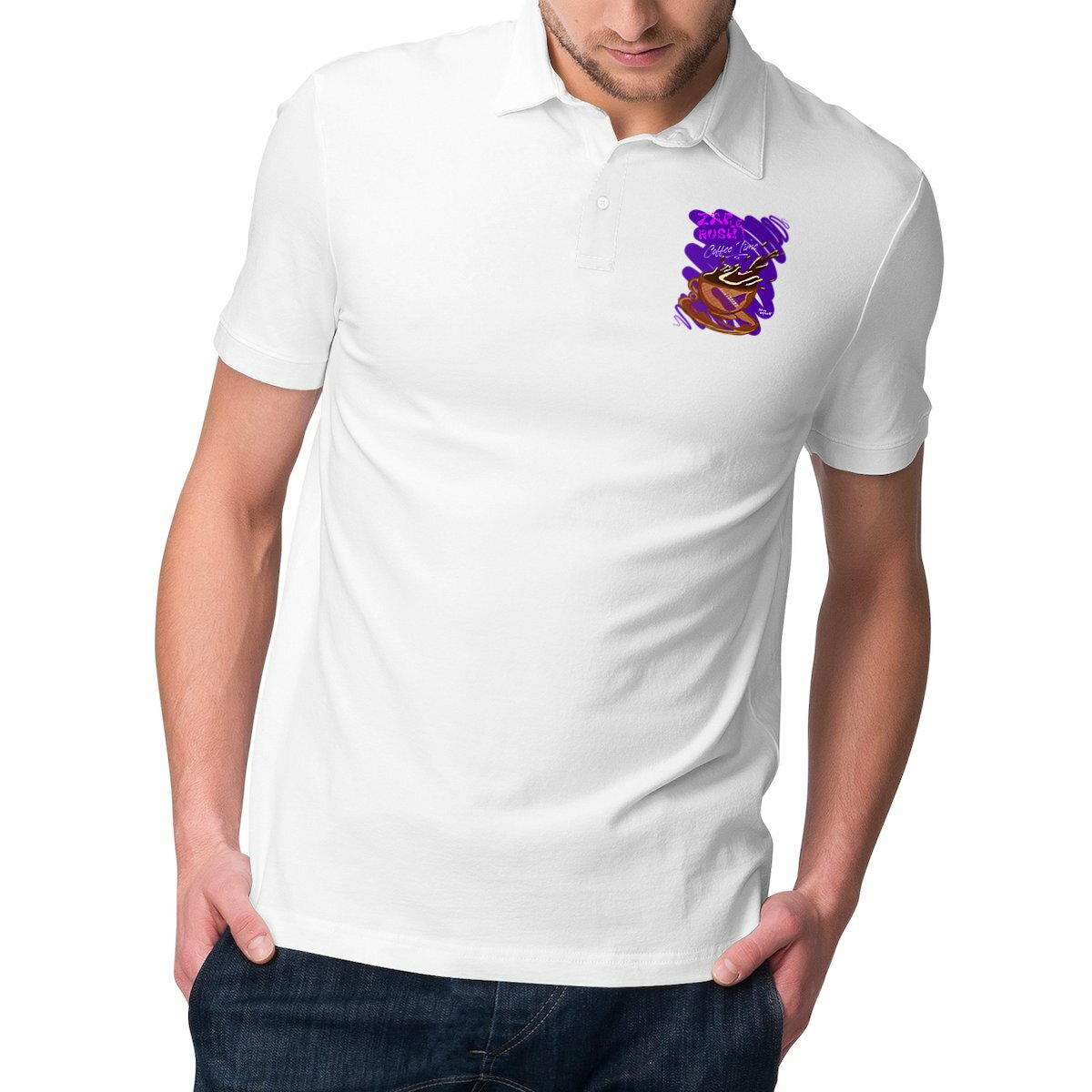 Image front Polo Homme - ZAP le Rush - Coffee Time
