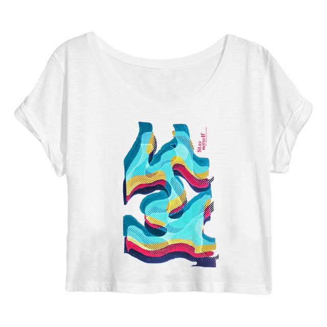 Image back Crop Top - Color Flow