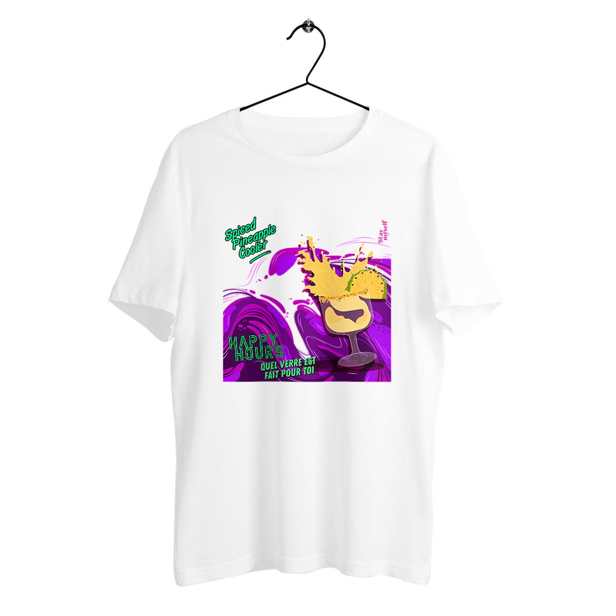 Image back T-shirt épais - Happy Hours Mocktails - Spiced Pineapple Cooler