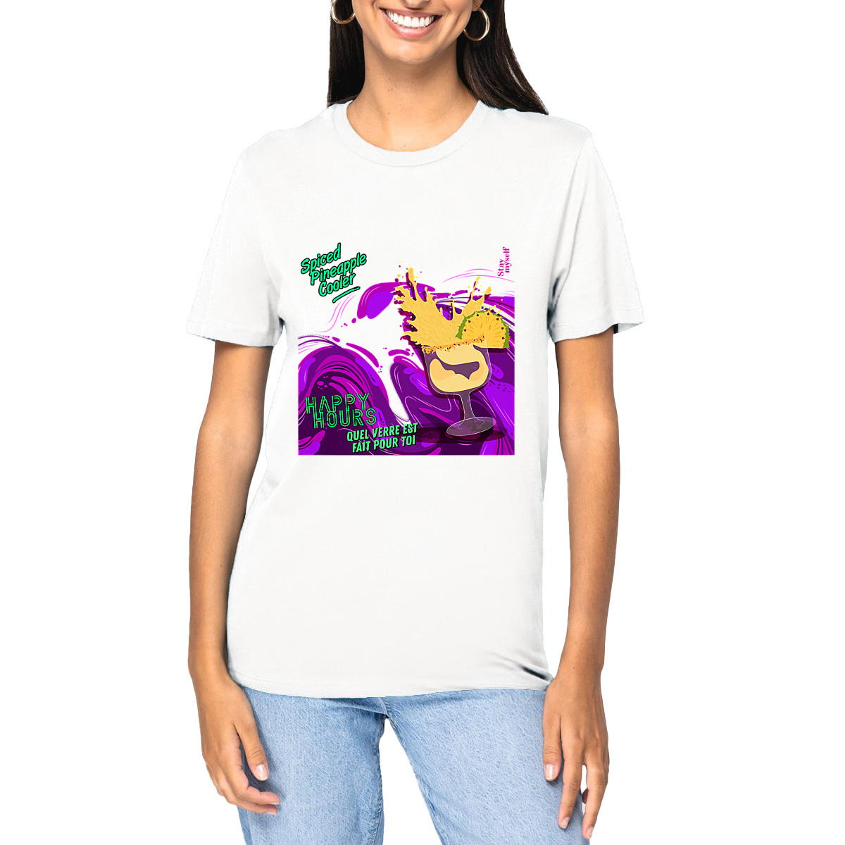 Image front T-shirt épais - Happy Hours Mocktails - Spiced Pineapple Cooler