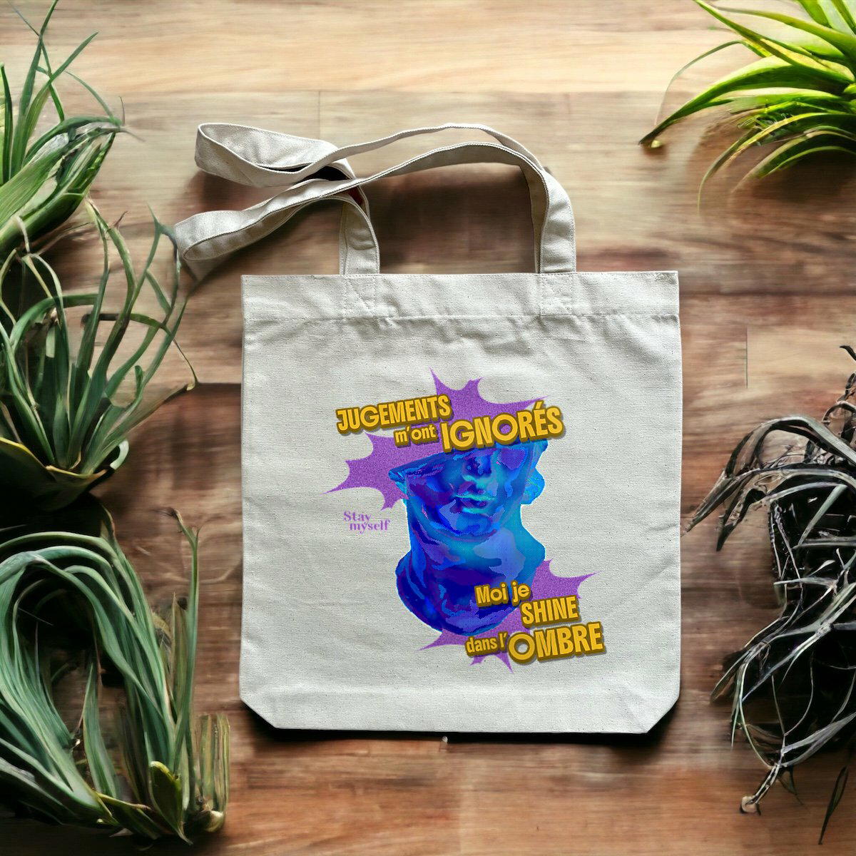 Image front Tote-bag - STATUER no excuses - Shine Only