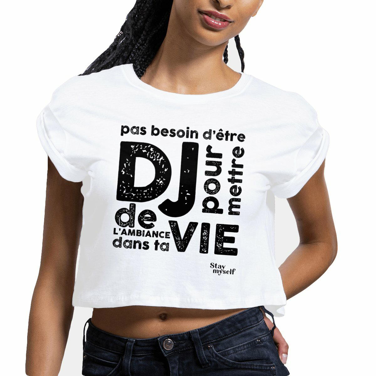 Image front Crop Top - DJ Black
