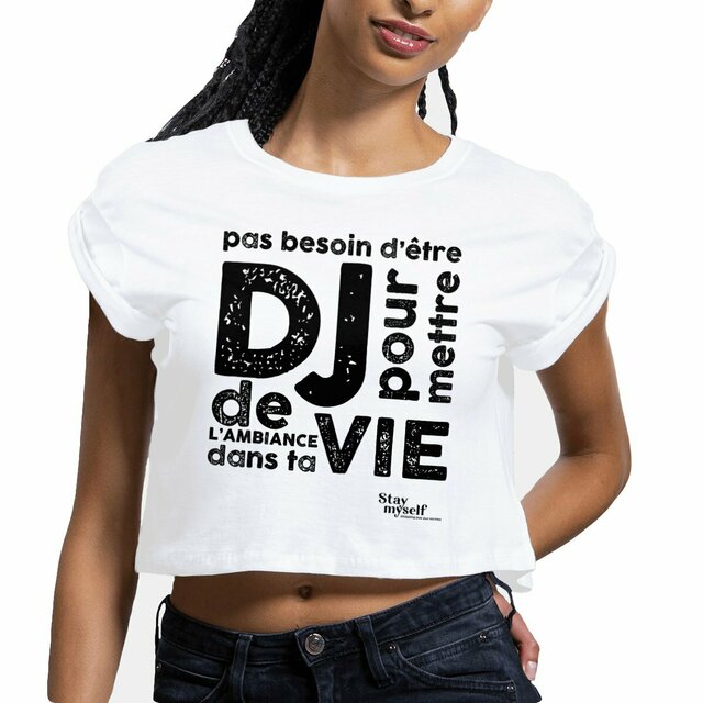 Image front Crop Top - DJ Black