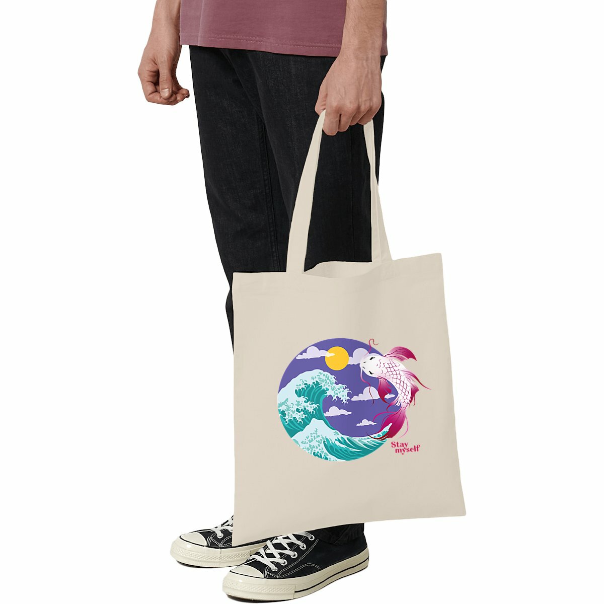 Image front Tote-bag léger - Circle Carpe Koi