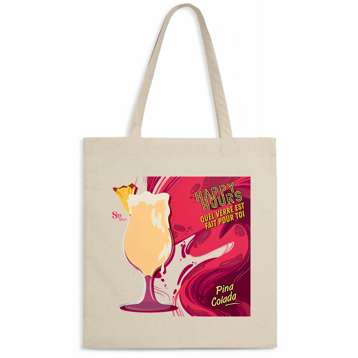 Image back Tote-bag léger - Happy Hours - Pina Colada