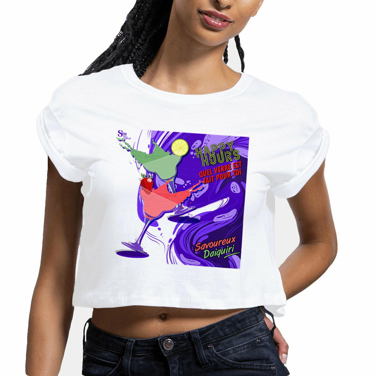 Image front Crop Top - Happy Hours - Daiquiri