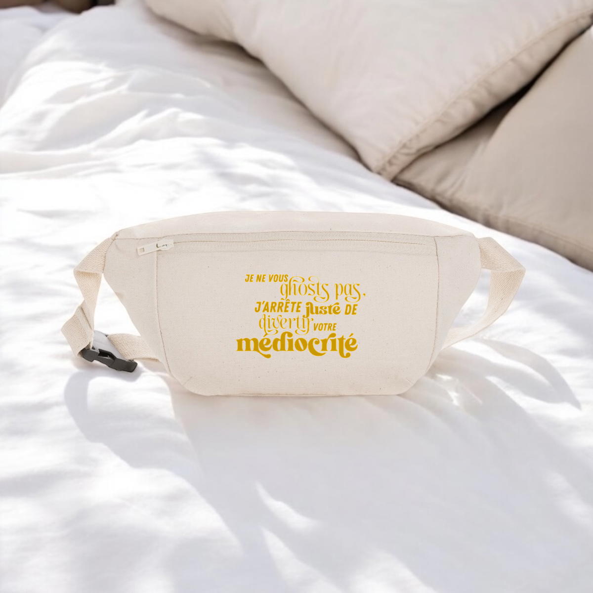 Image front Sac banane en toile - Pure Insolence - Ghosts la Médiocrité