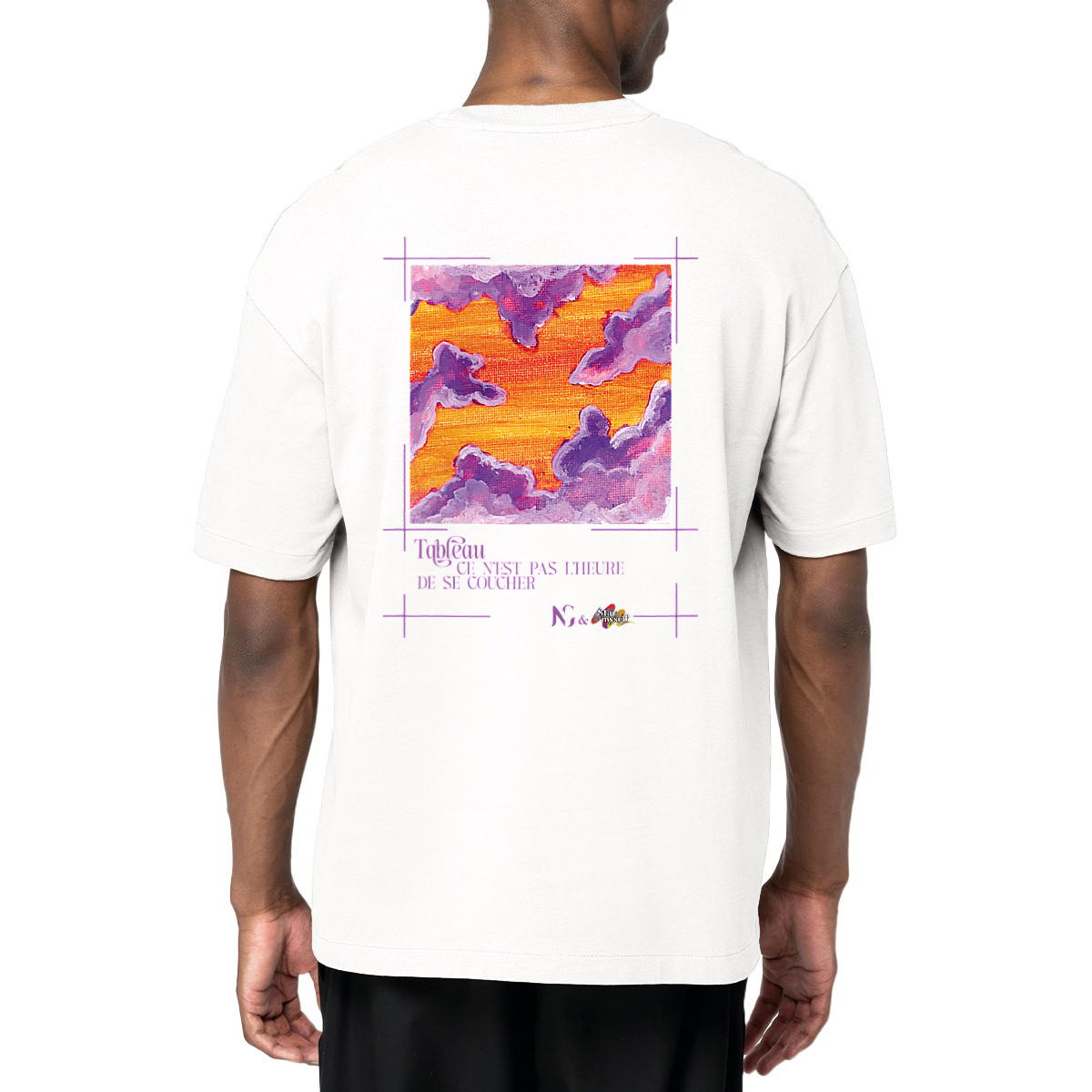 Image front T-shirt Oversize - Tableau - Pas l'heure du couché