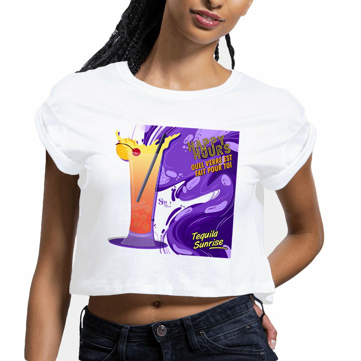 Image front Crop Top - Happy Hours - Tequila Sunsrise