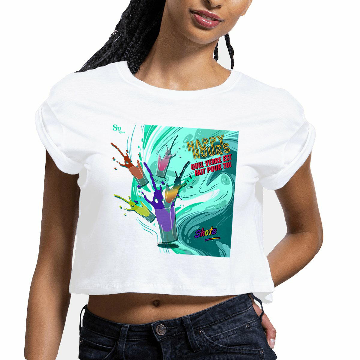 Image front Crop Top - Happy Hours - Shots