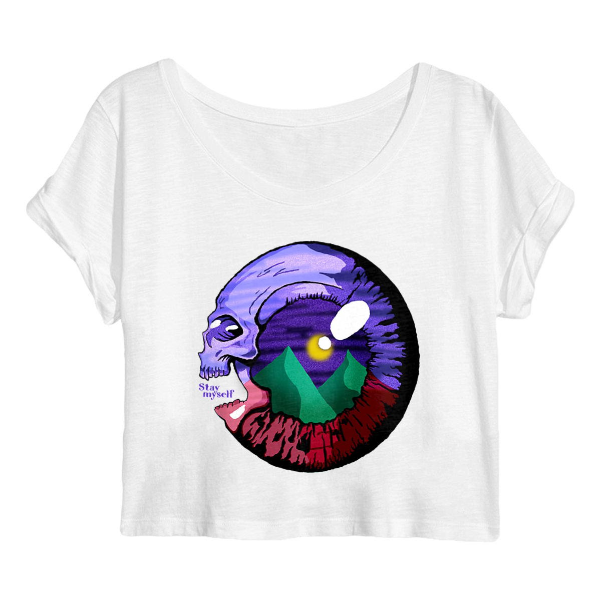 Image back Crop Top - Eye Skull