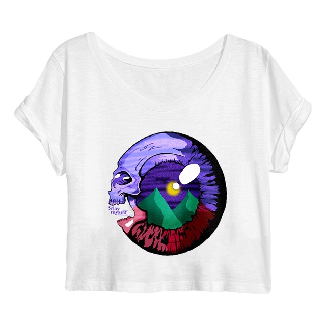 Image back Crop Top - Eye Skull