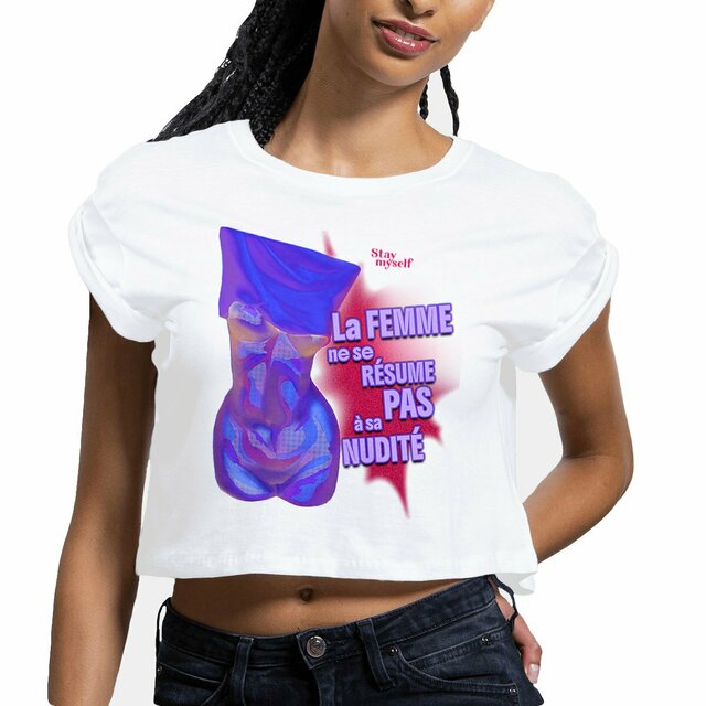 Image front Crop Top - STATUER no excuses - PWR