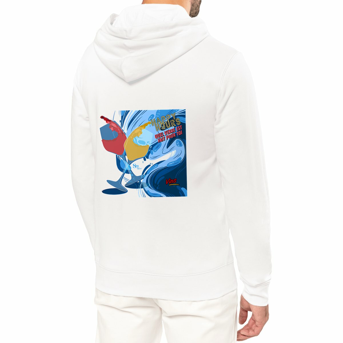 Image front Sweat à capuche - Happy Hours - Vins