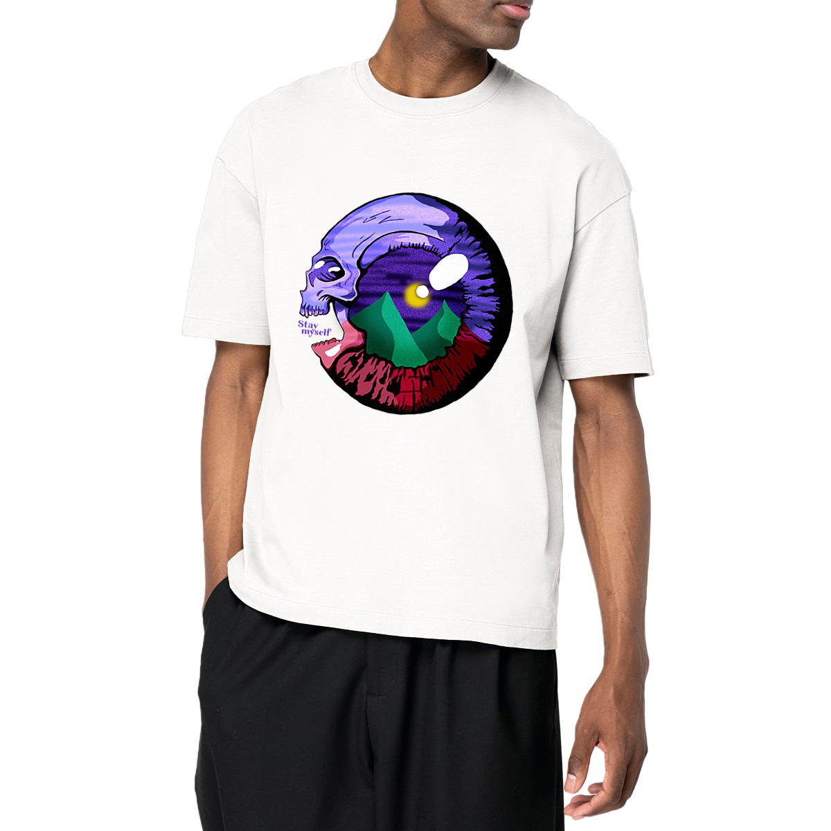 Image front T-shirt Oversize - Eye Skull