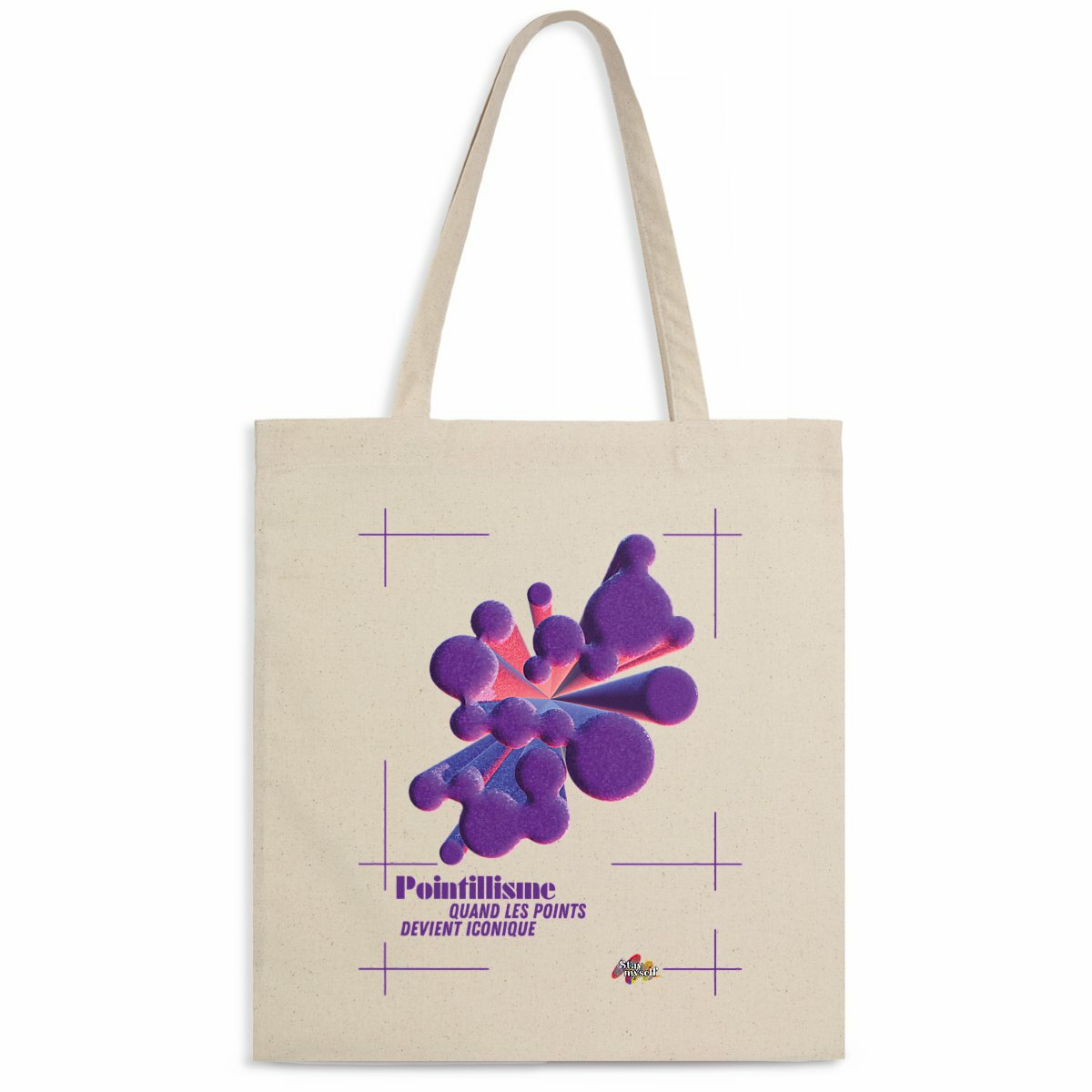 Image back Tote-bag léger - Tableau 3D - Points Iconiques